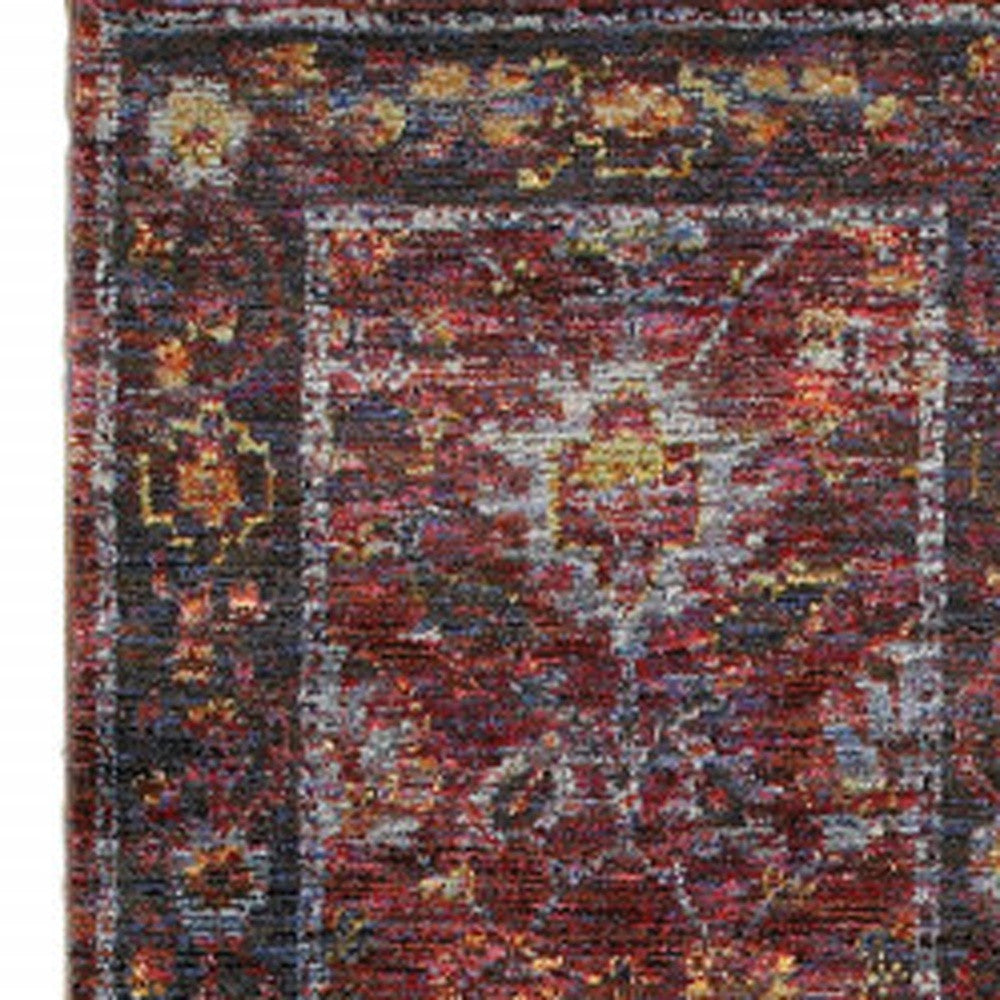8' Red And Purple Oriental Runner Rug Homeroots Home Decor