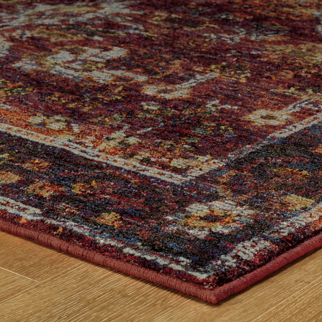 8' Red And Purple Oriental Runner Rug Homeroots Home Decor