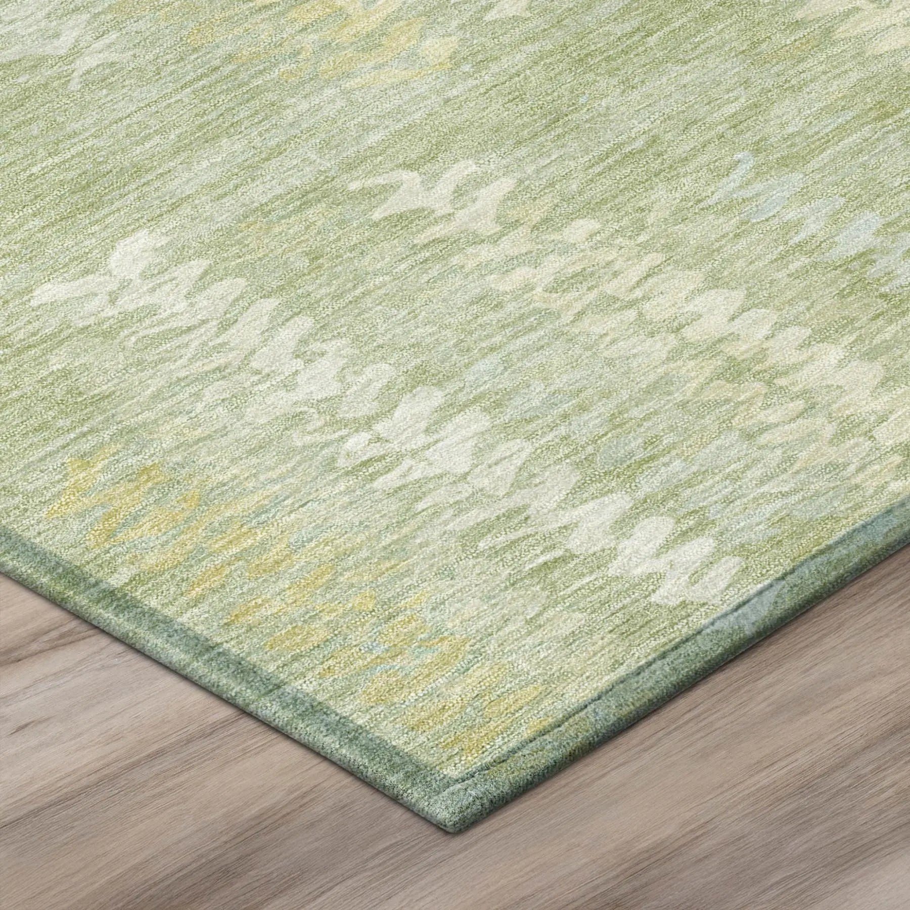 8' Sage And Green Round Striped Washable Indoor Outdoor Area Rug Homeroots Outdoor
