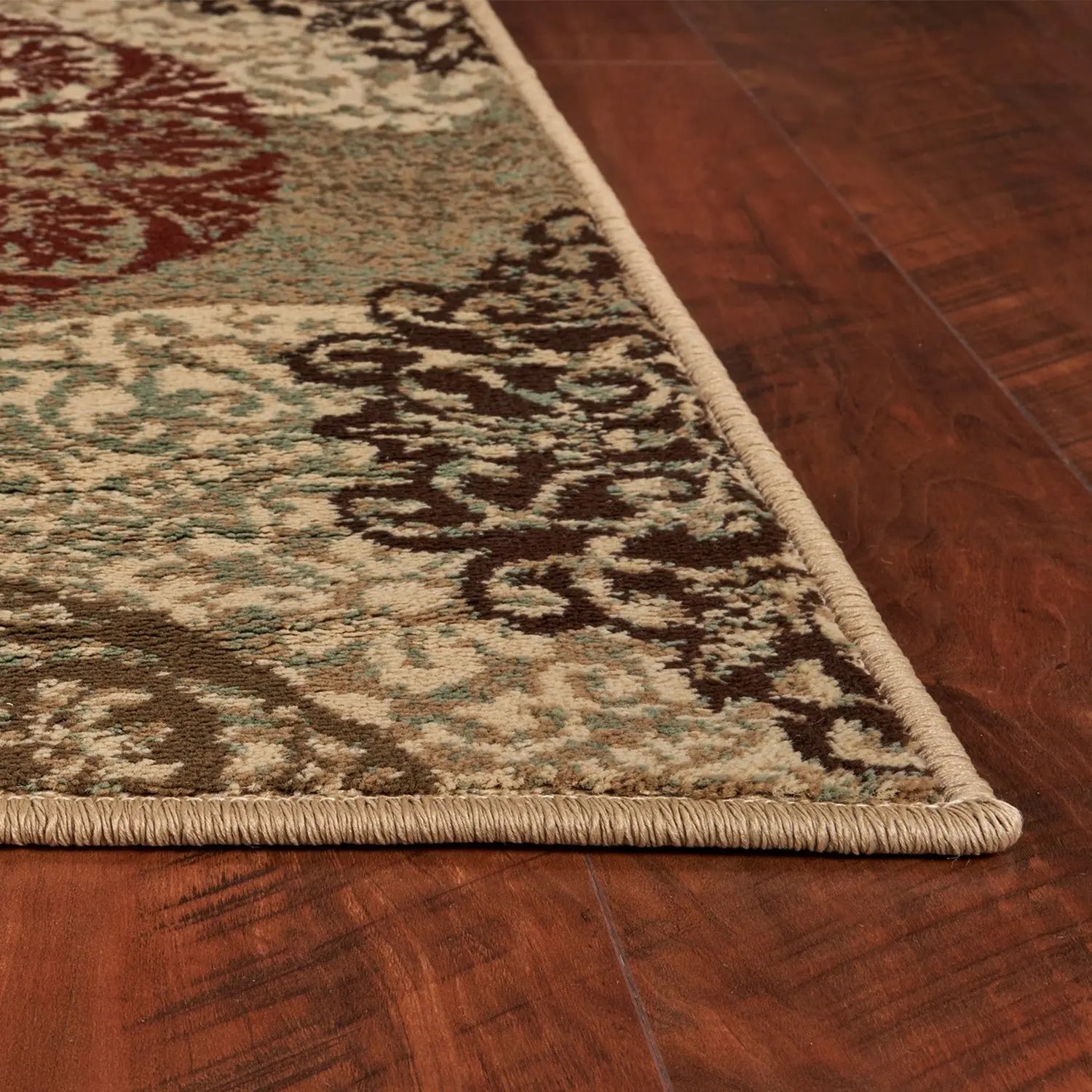 8' Sage Brown And Ivory Floral Medallion Runner Rug Homeroots Home Decor