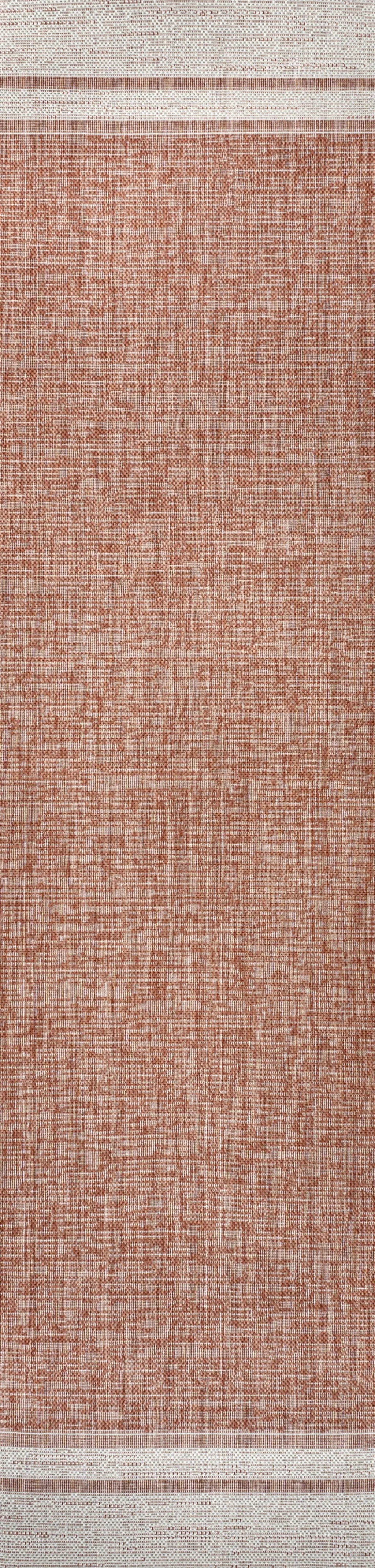 8' Salmon And Cream Indoor Outdoor Runner Rug Homeroots Outdoor