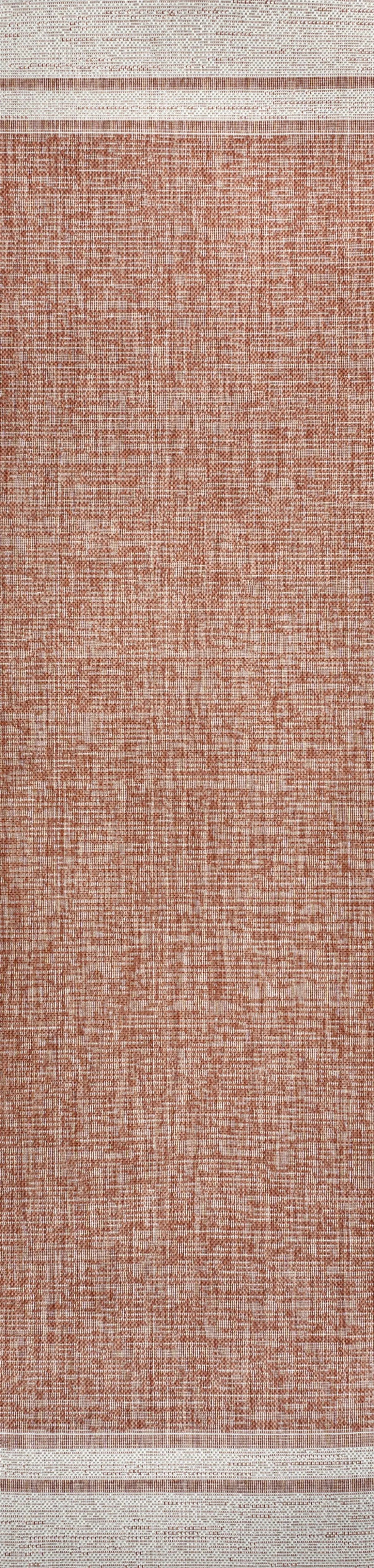8' Salmon And Cream Indoor Outdoor Runner Rug Homeroots Outdoor