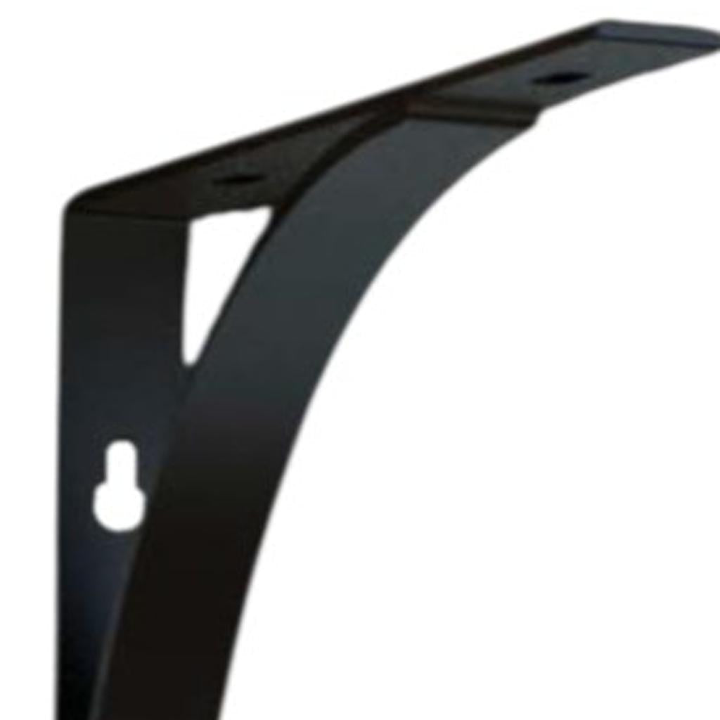 8" Set Of Two Black Curved Metal Wall Mounted Shelf Brackets - GreatEagleInc