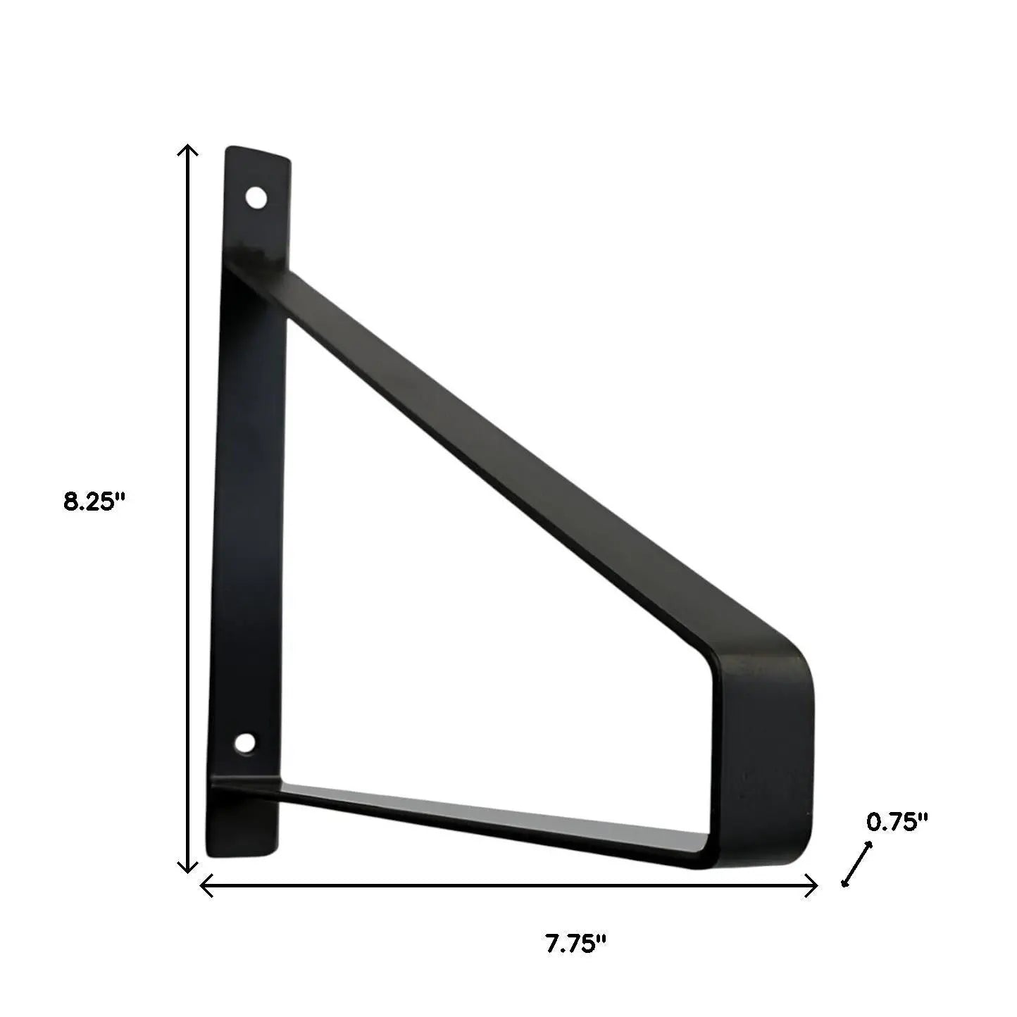 8" Set Of Two Black Metal Wall Mounted Shelf Brackets Homeroots Organization