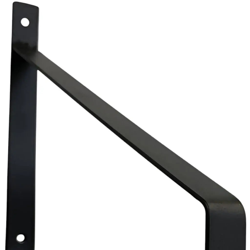 8" Set Of Two Black Metal Wall Mounted Shelf Brackets Homeroots Organization