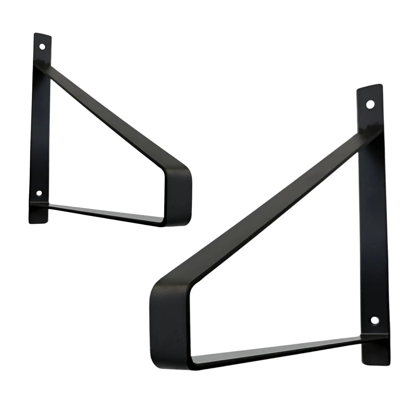 8" Set Of Two Black Metal Wall Mounted Shelf Brackets Homeroots Organization