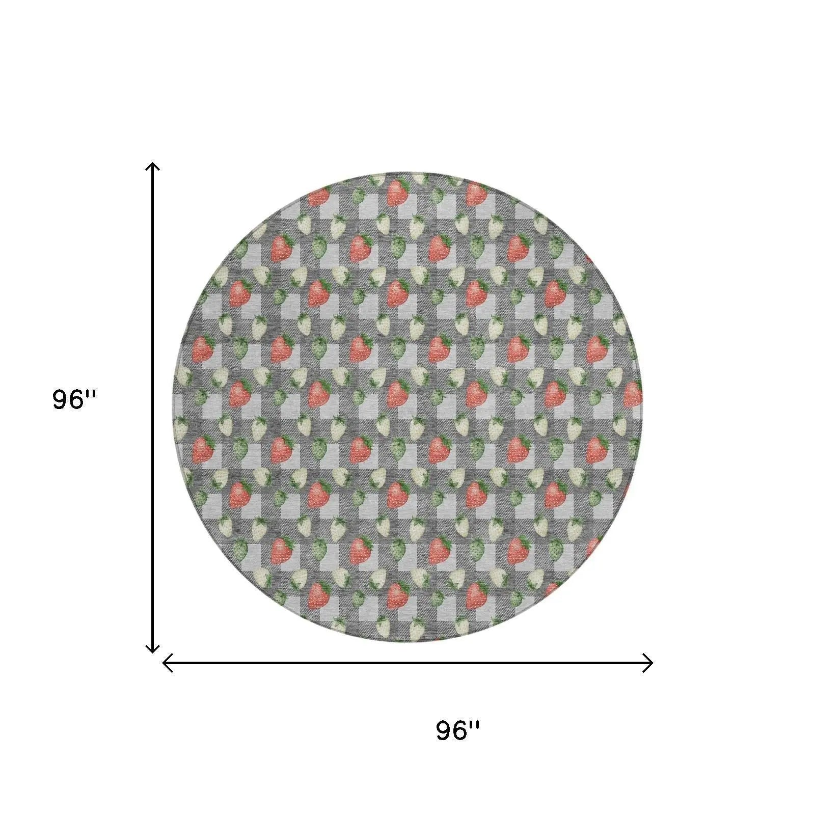 8' Silver And Gray Round Floral Washable Indoor Outdoor Area Rug Homeroots Outdoor