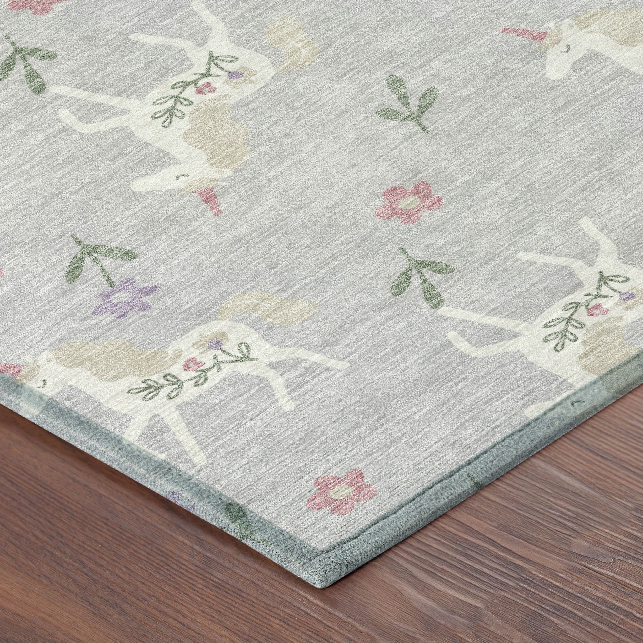 8' Silver And Ivory Round Floral Washable Indoor Outdoor Area Rug Homeroots Outdoor