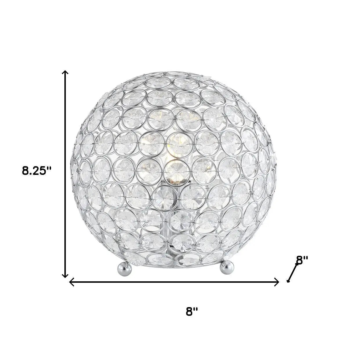 8" Silver Geometric Globe Table Lamp With Globe Homeroots Lighting