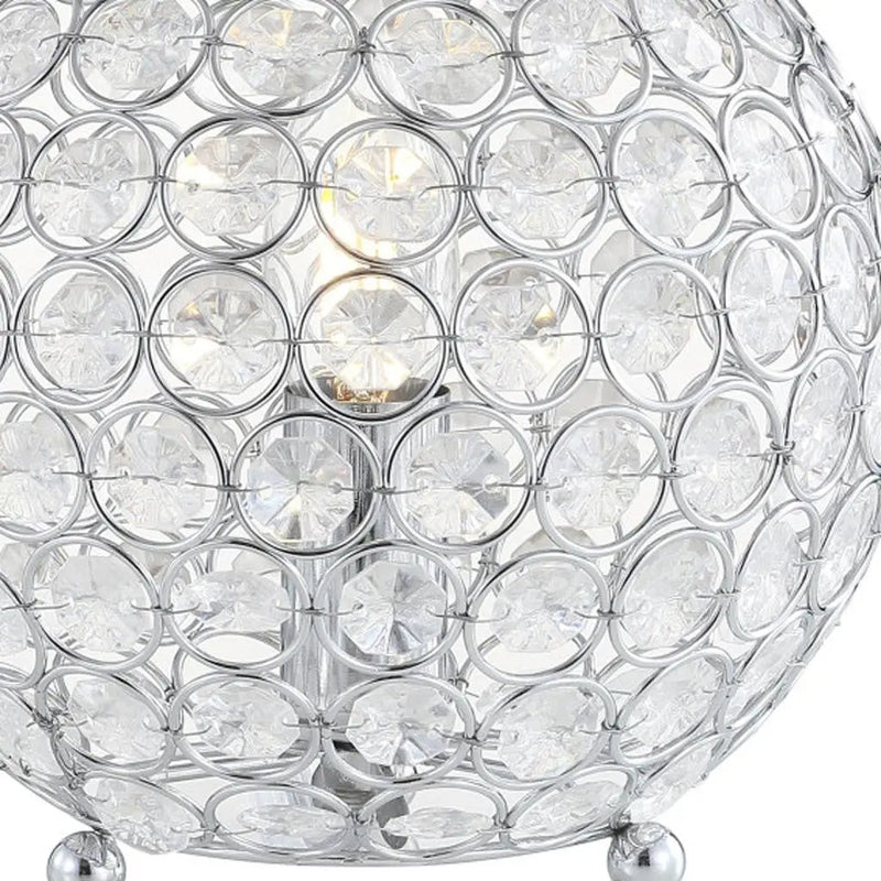 8" Silver Geometric Globe Table Lamp With Globe Homeroots Lighting