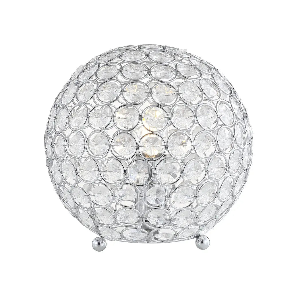 8" Silver Geometric Globe Table Lamp With Globe Homeroots Lighting