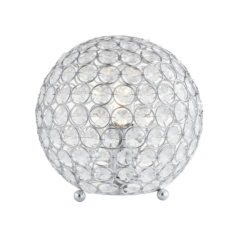 8" Silver Geometric Globe Table Lamp With Globe Homeroots Lighting