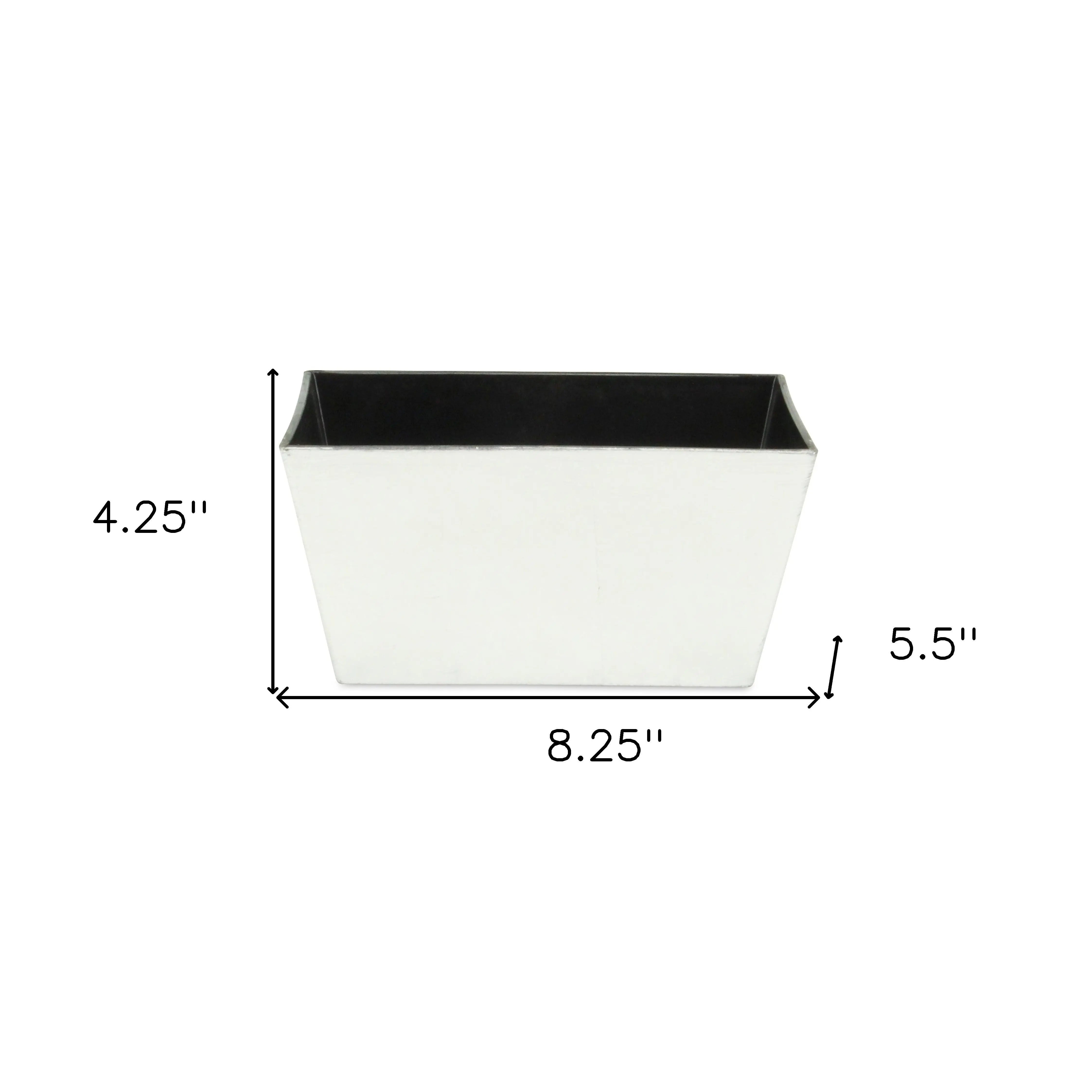 8" Silver Recycled Plastic Indoor Outdoor Rectangular Planter Box Homeroots Outdoor