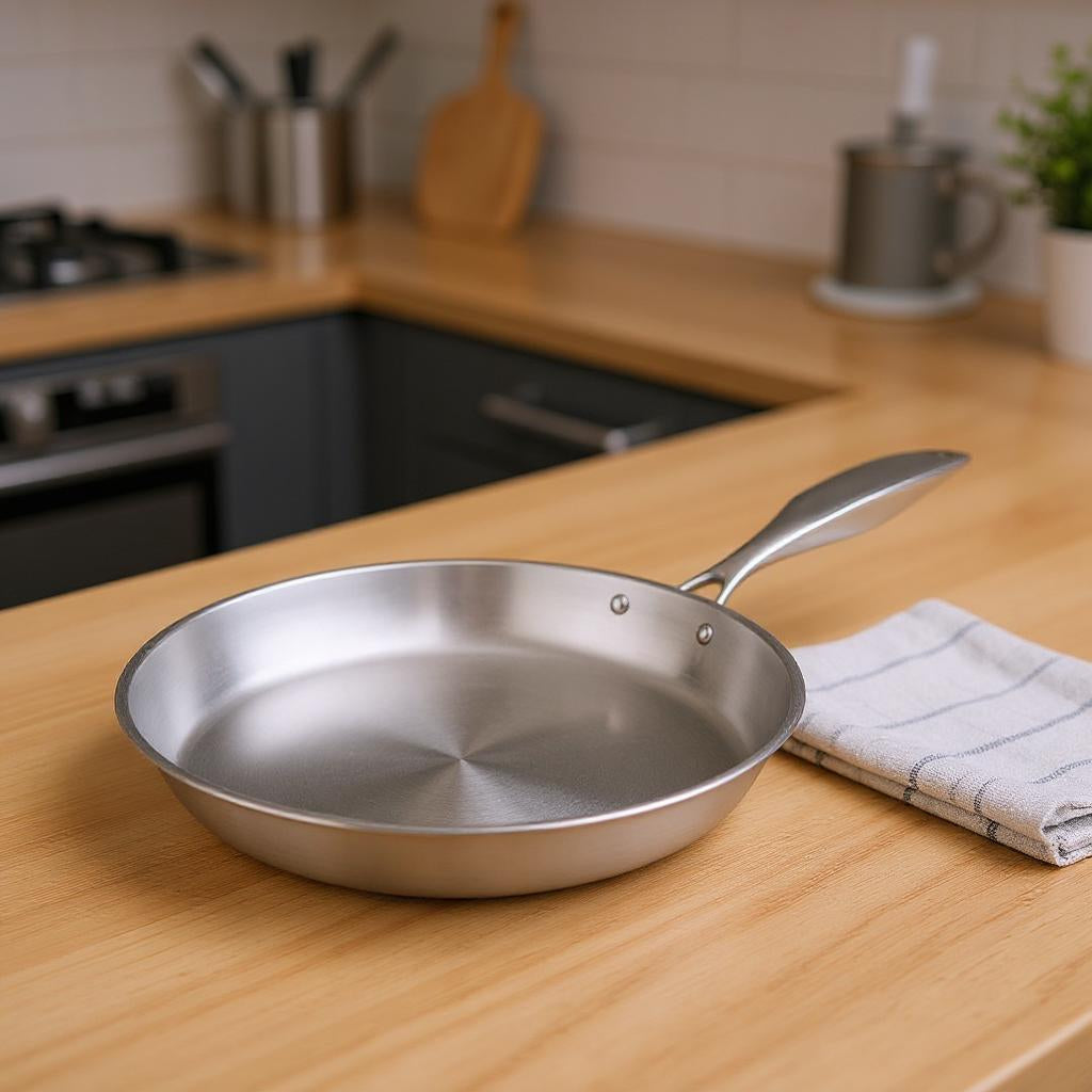 8" Silver Stainless Steel Frying Pan Homeroots Kitchen & Dining