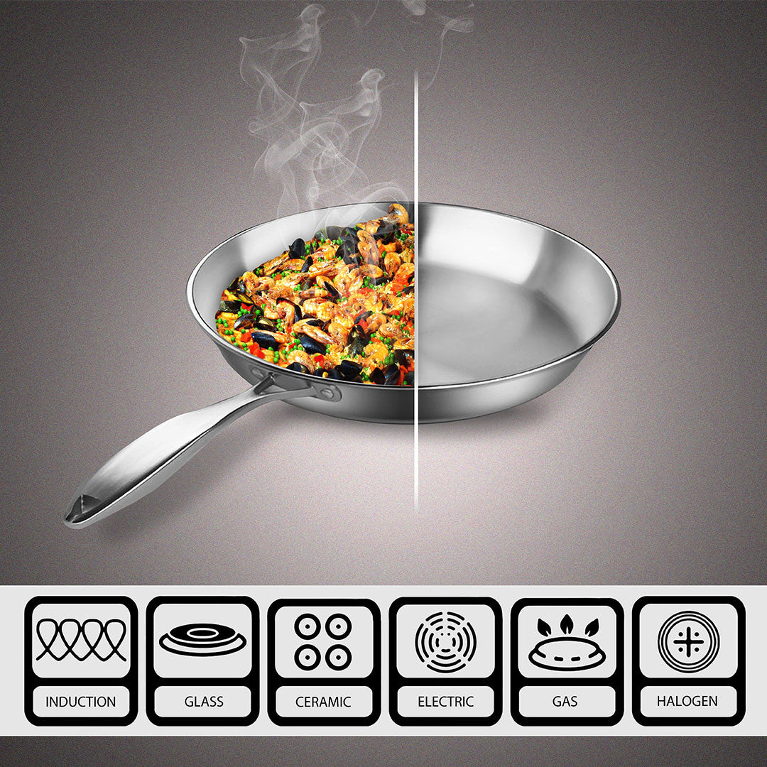 8" Silver Stainless Steel Frying Pan Homeroots Kitchen & Dining