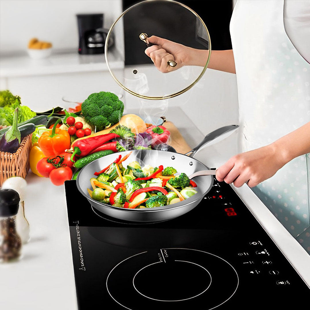 8" Silver Stainless Steel Frying Pan Homeroots Kitchen & Dining