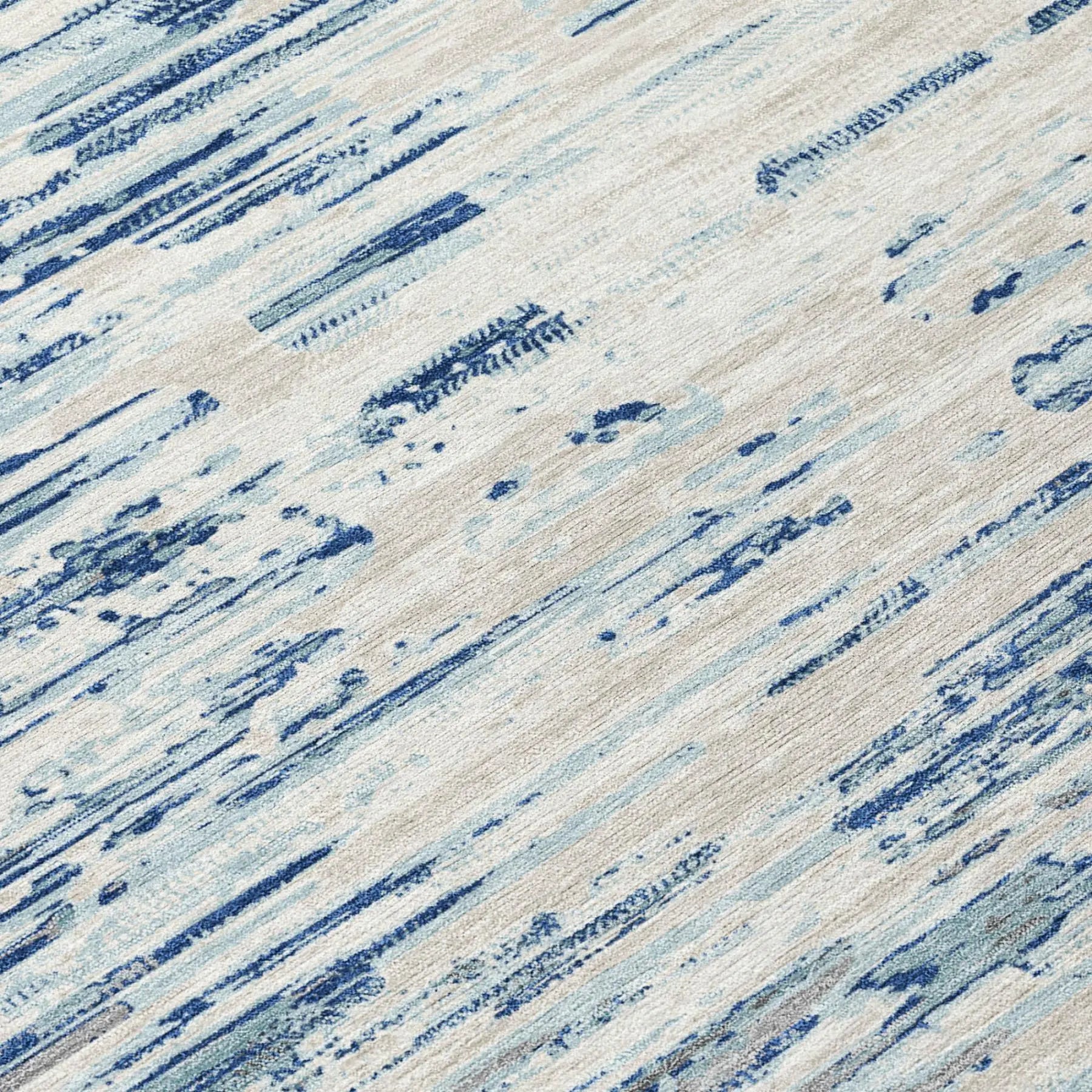 8' Sky Blue And Blue Round Abstract Washable Indoor Outdoor Area Rug Homeroots Outdoor