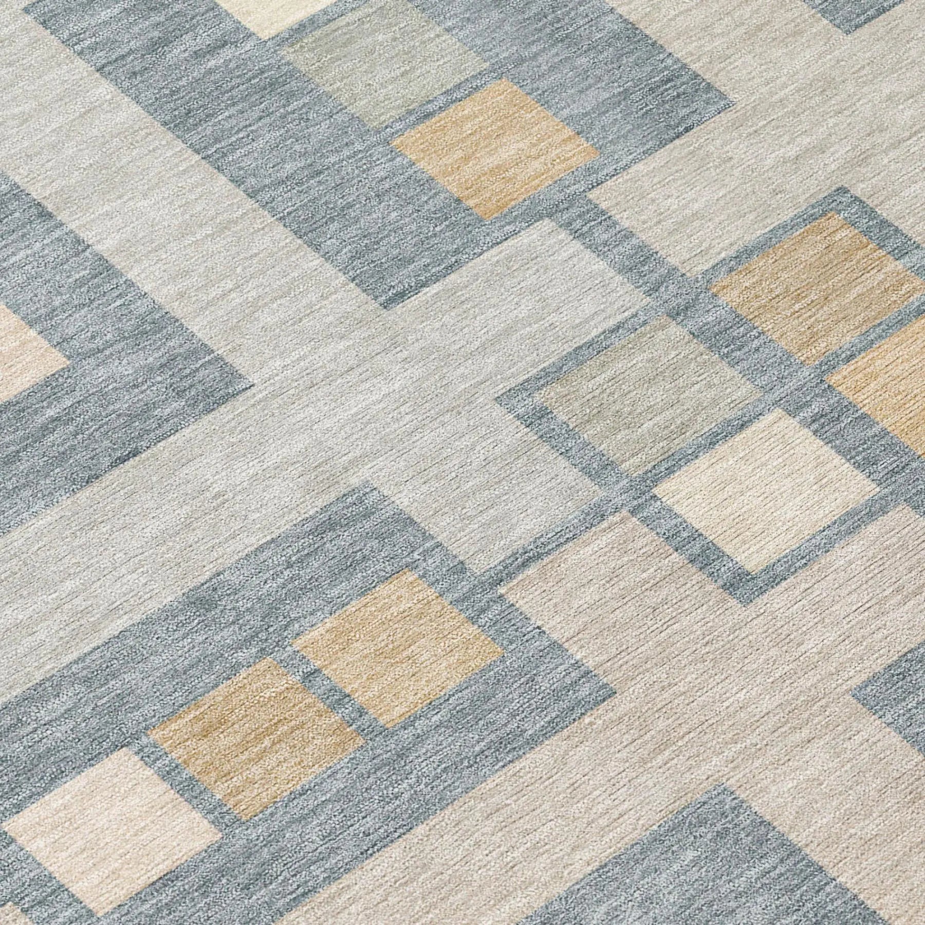 8' Sky Blue And Blue Round Geometric Washable Indoor Outdoor Area Rug Homeroots Outdoor