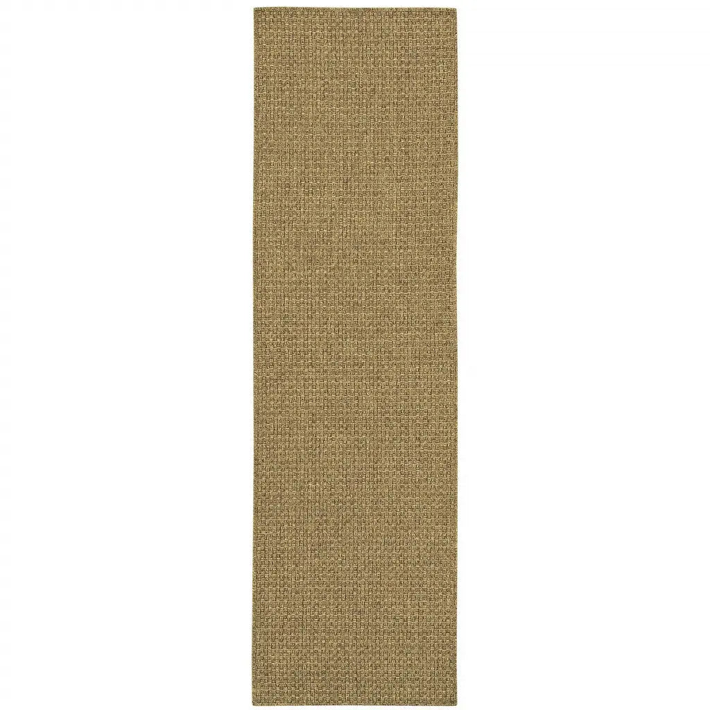 8' Tan Indoor Outdoor Runner Rug Homeroots Outdoor