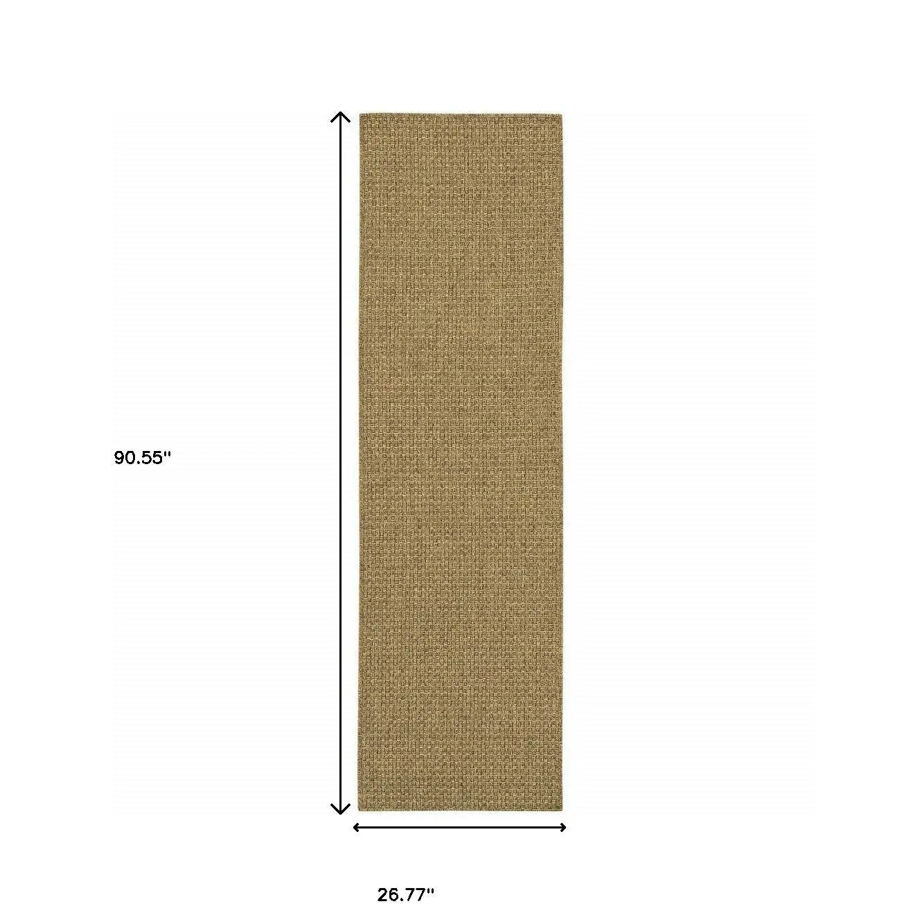 8' Tan Indoor Outdoor Runner Rug Homeroots Outdoor