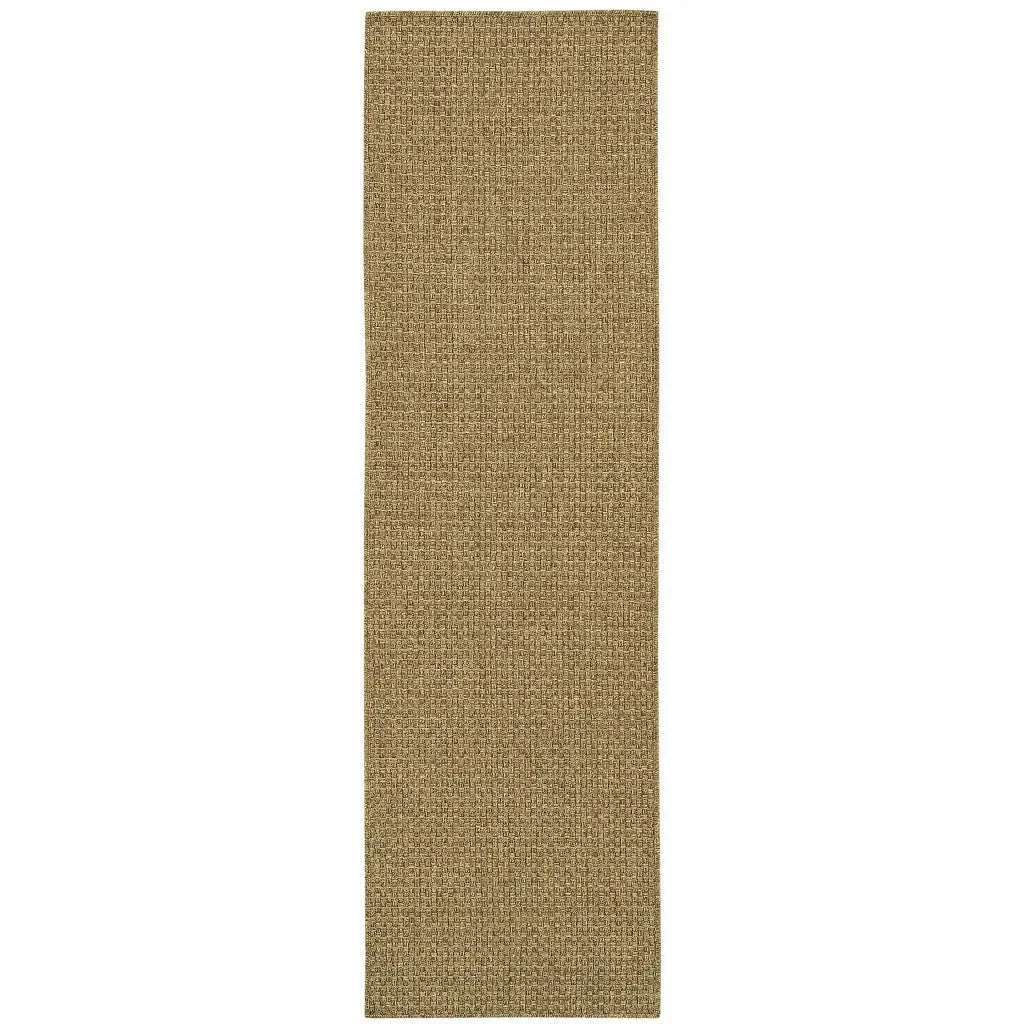 8' Tan Indoor Outdoor Runner Rug Homeroots Outdoor