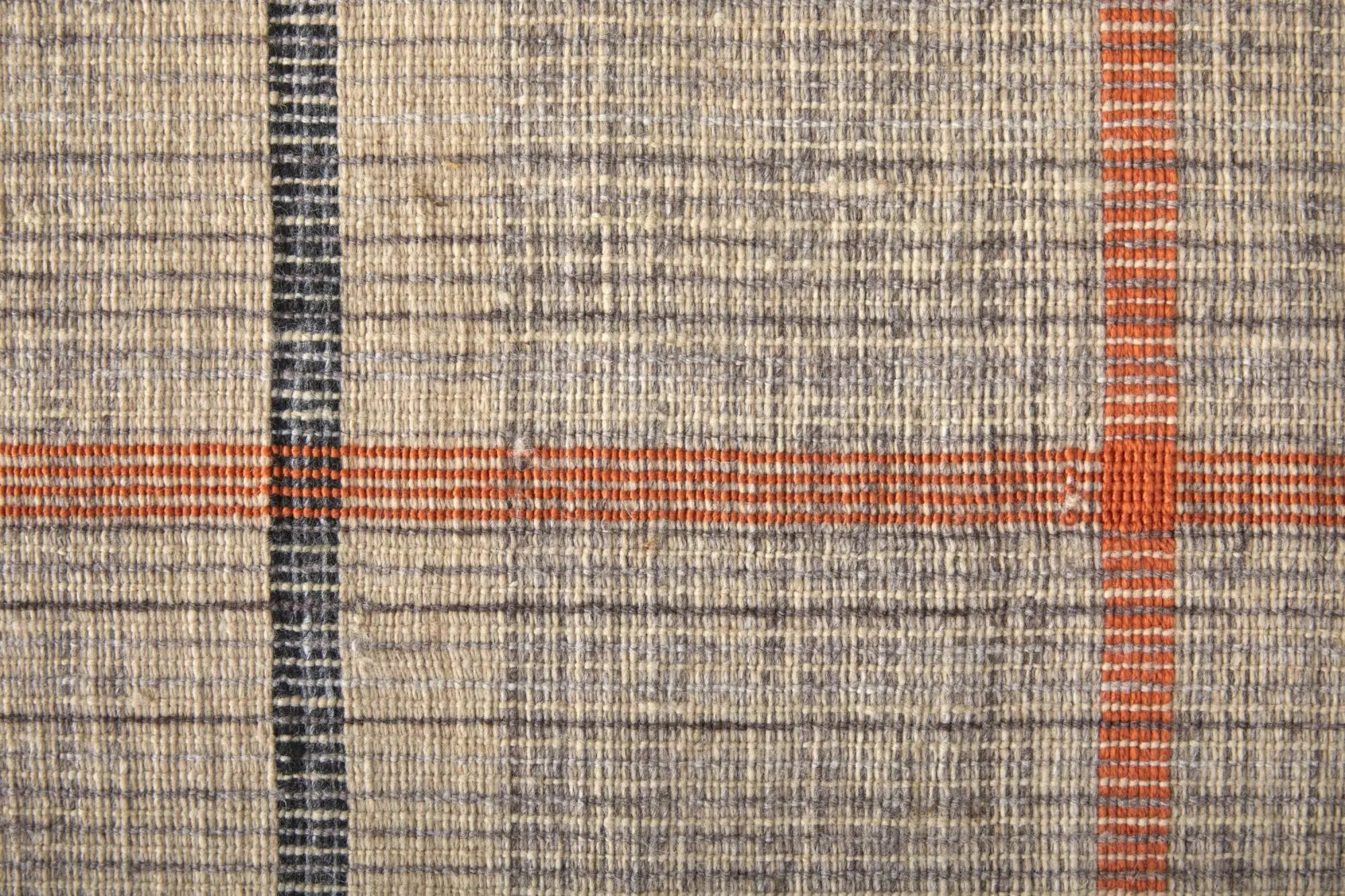 8' Tan Orange And Gray Plaid Hand Woven Area Rug Homeroots Home Decor