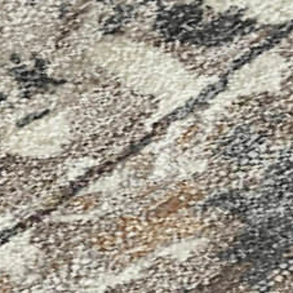 8' Taupe And Beige Round Abstract Washable Indoor Outdoor Area Rug Homeroots Outdoor