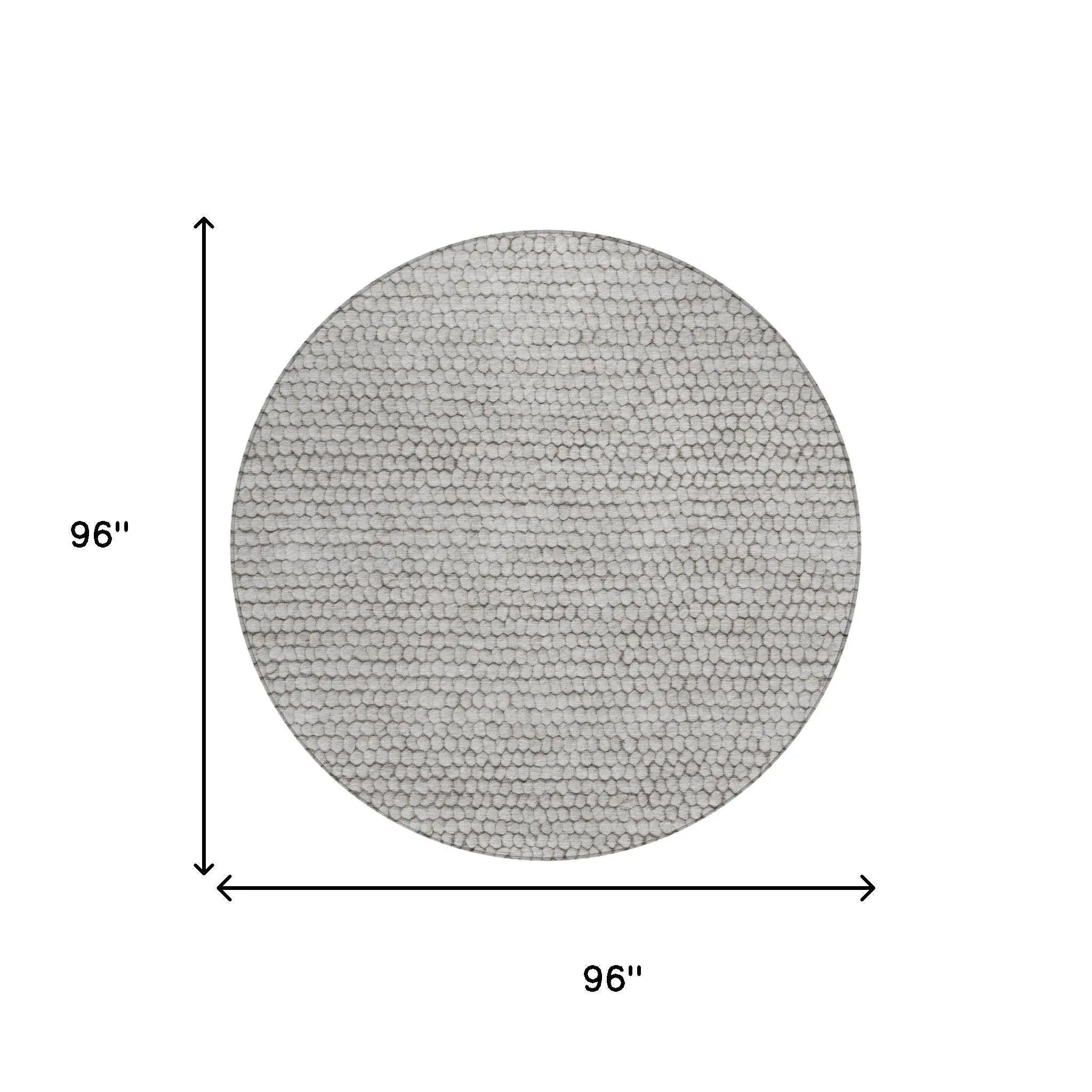 8' Taupe And Brown Round Striped Washable Indoor Outdoor Area Rug Homeroots Outdoor