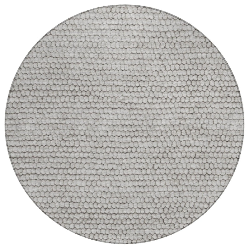 8' Taupe And Brown Round Striped Washable Indoor Outdoor Area Rug Homeroots Outdoor