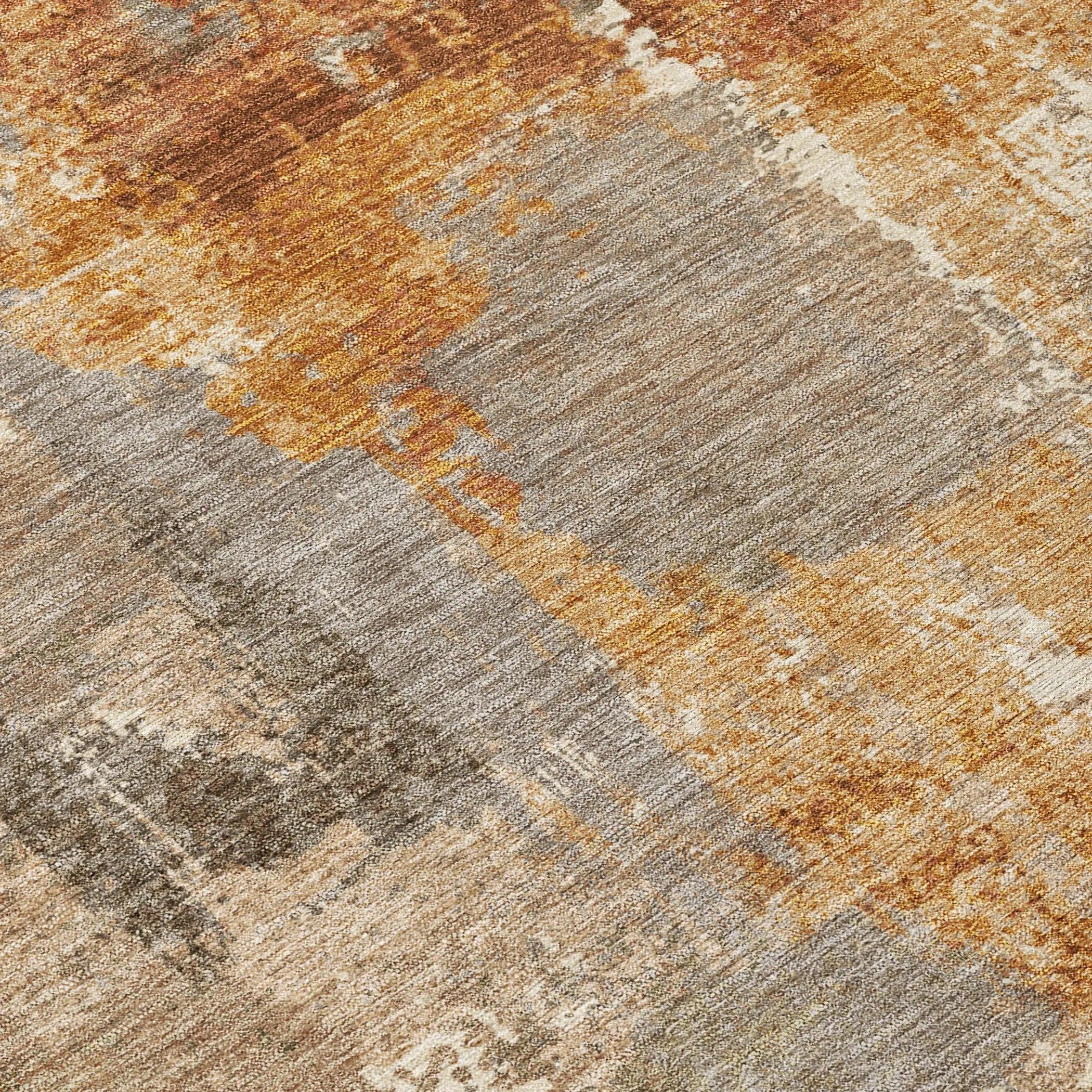 8' Taupe And Gray Round Abstract Washable Indoor Outdoor Area Rug Homeroots Outdoor