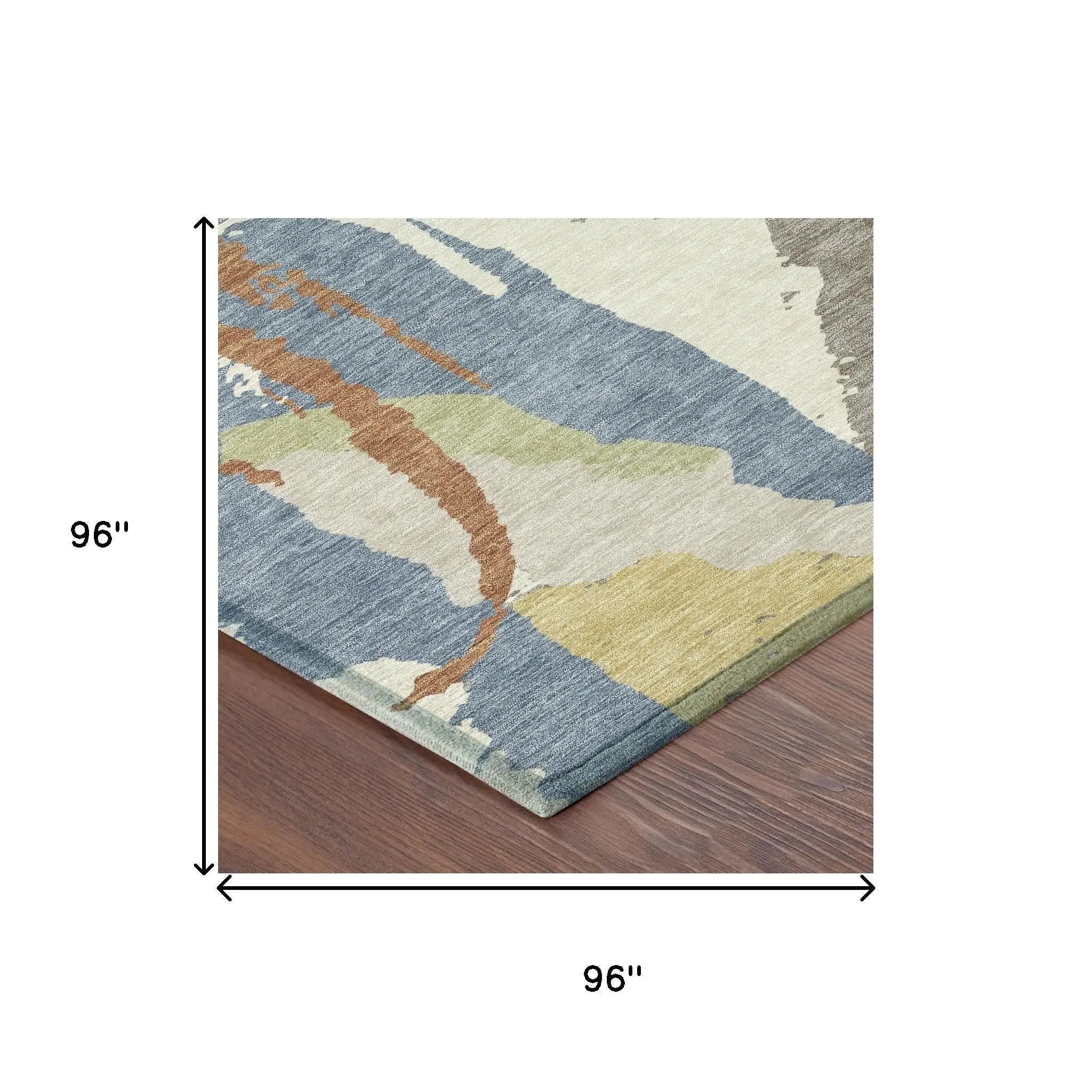 8' Taupe And Ivory Round Abstract Washable Indoor Outdoor Area Rug Homeroots Outdoor