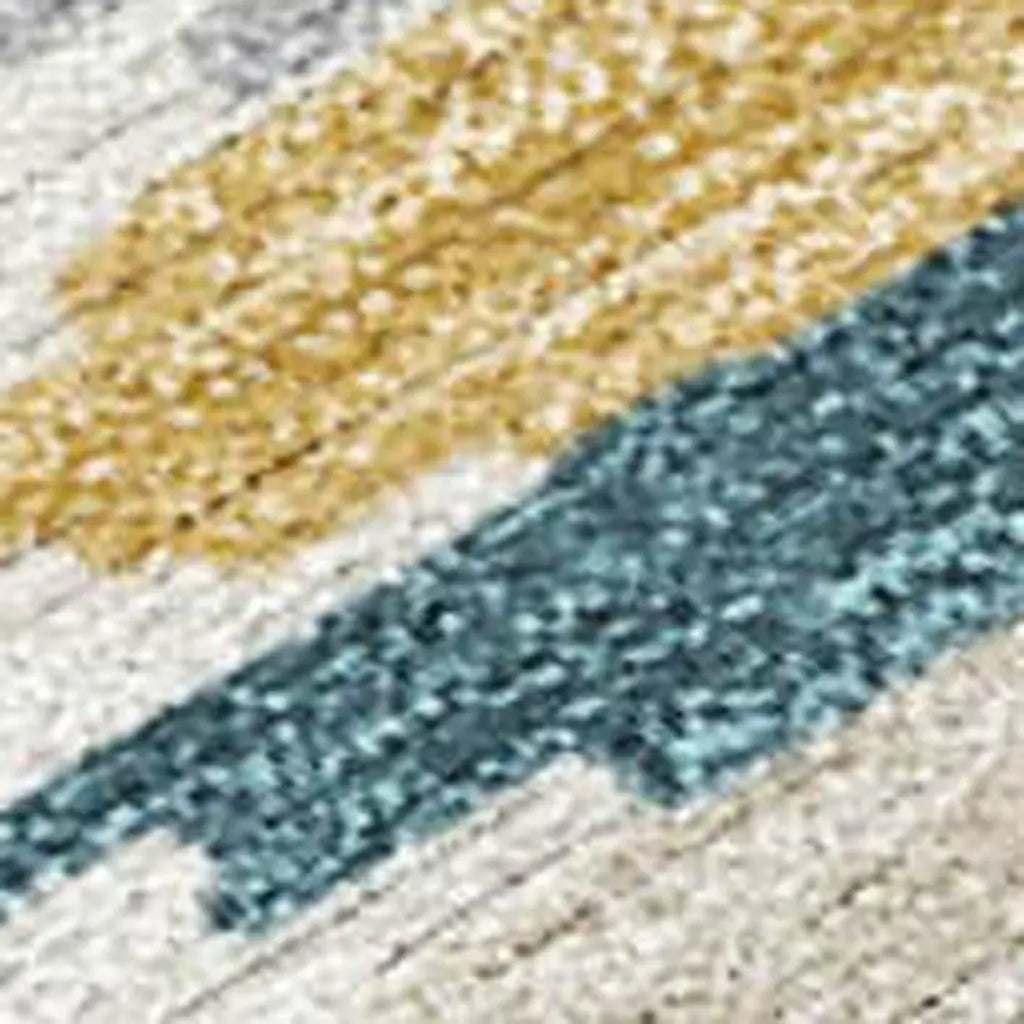 8' Teal Blue And Copper Round Tribal Washable Indoor Outdoor Area Rug Homeroots Outdoor