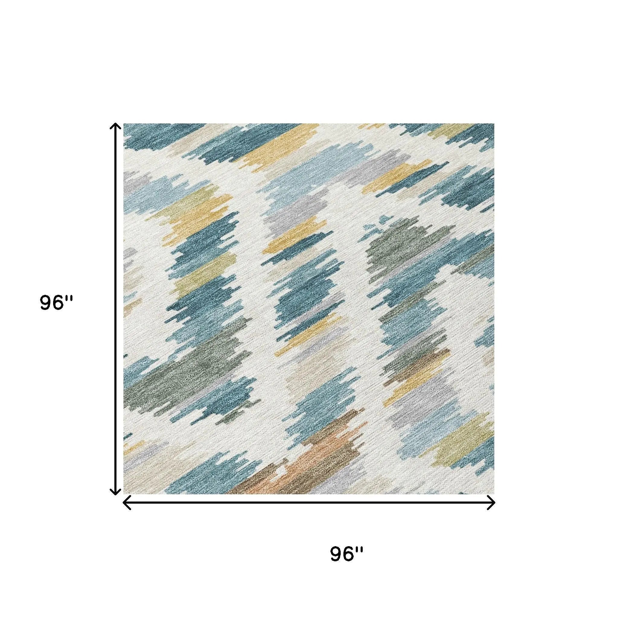 8' Teal Blue And Copper Round Tribal Washable Indoor Outdoor Area Rug Homeroots Outdoor