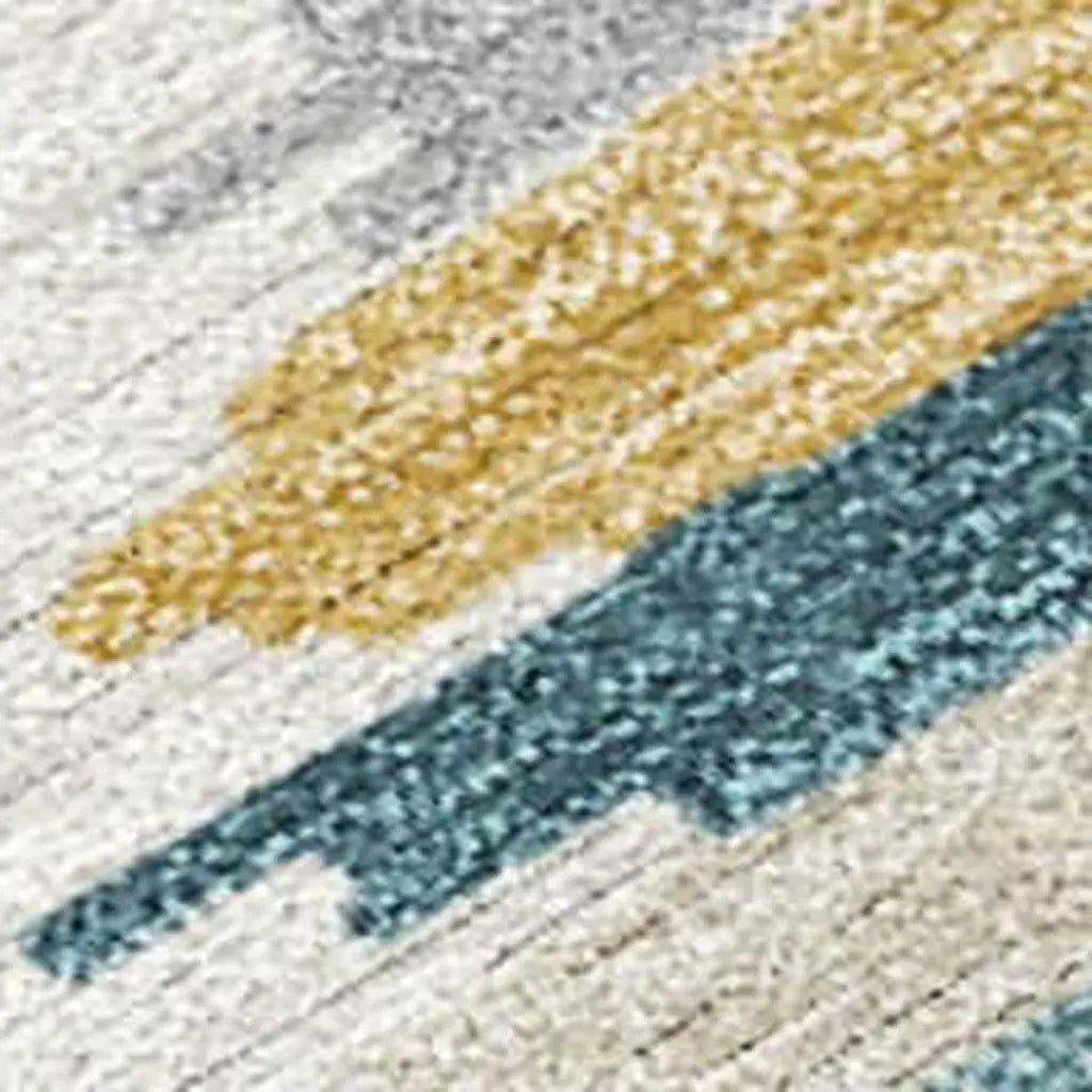 8' Teal Blue And Copper Round Tribal Washable Indoor Outdoor Area Rug Homeroots Outdoor