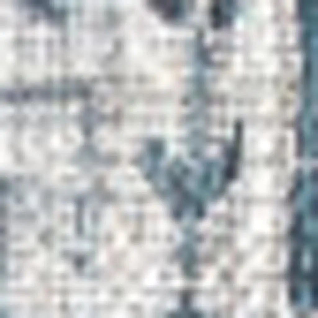 8' Teal Blue And Gray Square Medallion Indoor Outdoor Area Rug Homeroots Outdoor