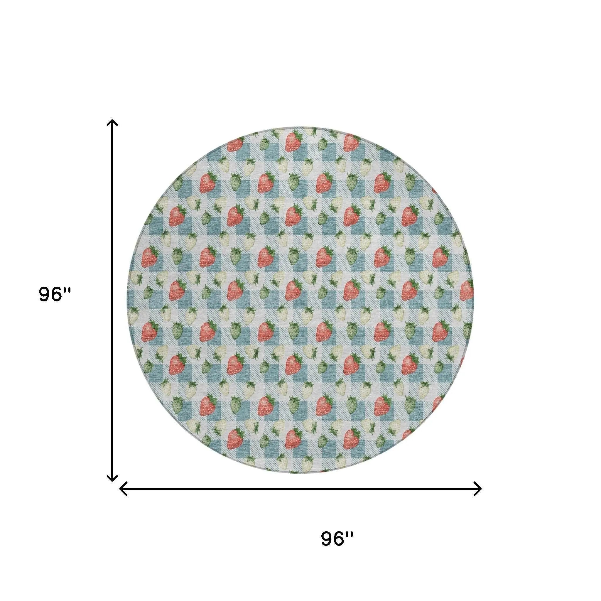8' Teal Blue And Silver Round Floral Washable Indoor Outdoor Area Rug Homeroots Outdoor