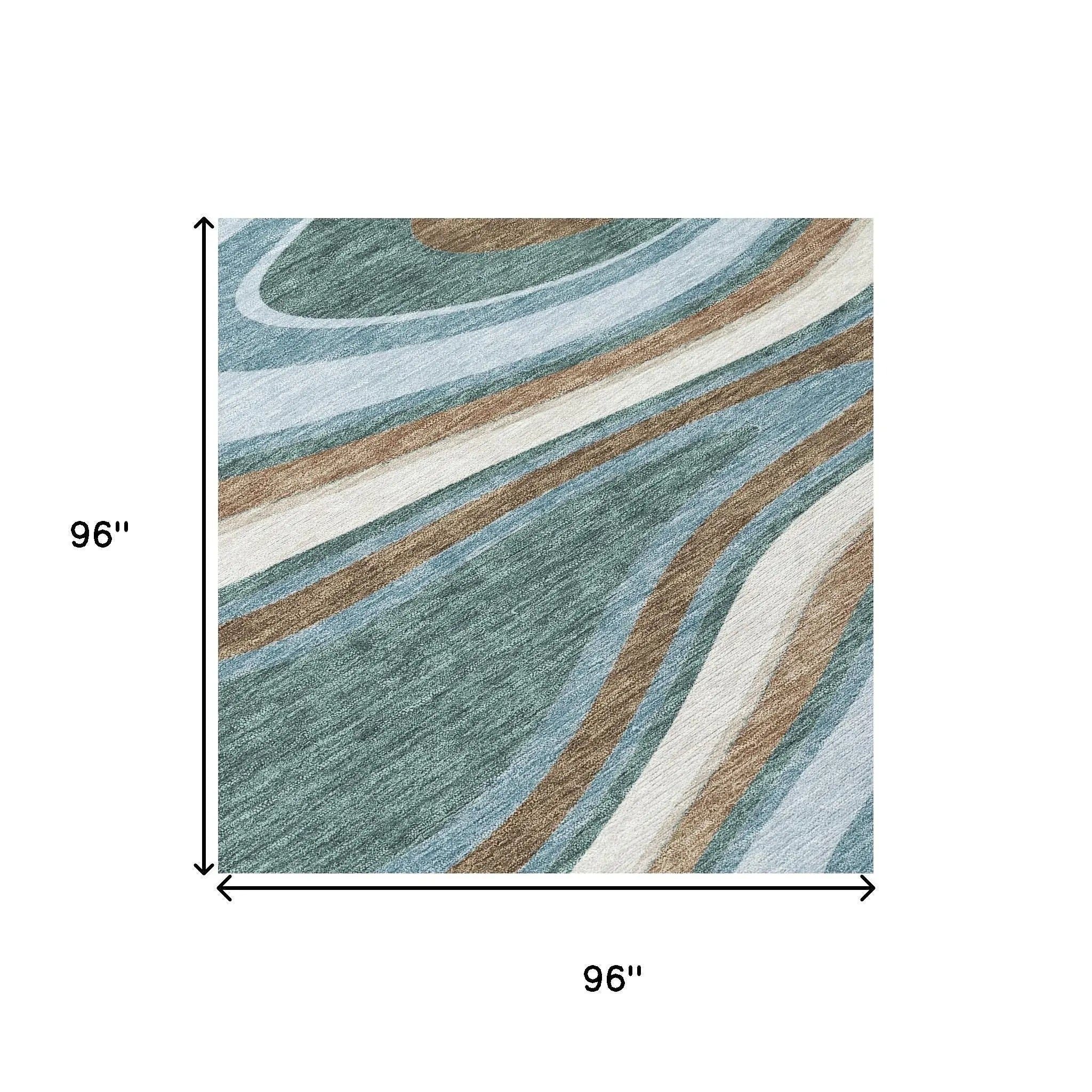 8' Teal Blue And Turquoise Round Abstract Washable Indoor Outdoor Area Rug Homeroots Outdoor