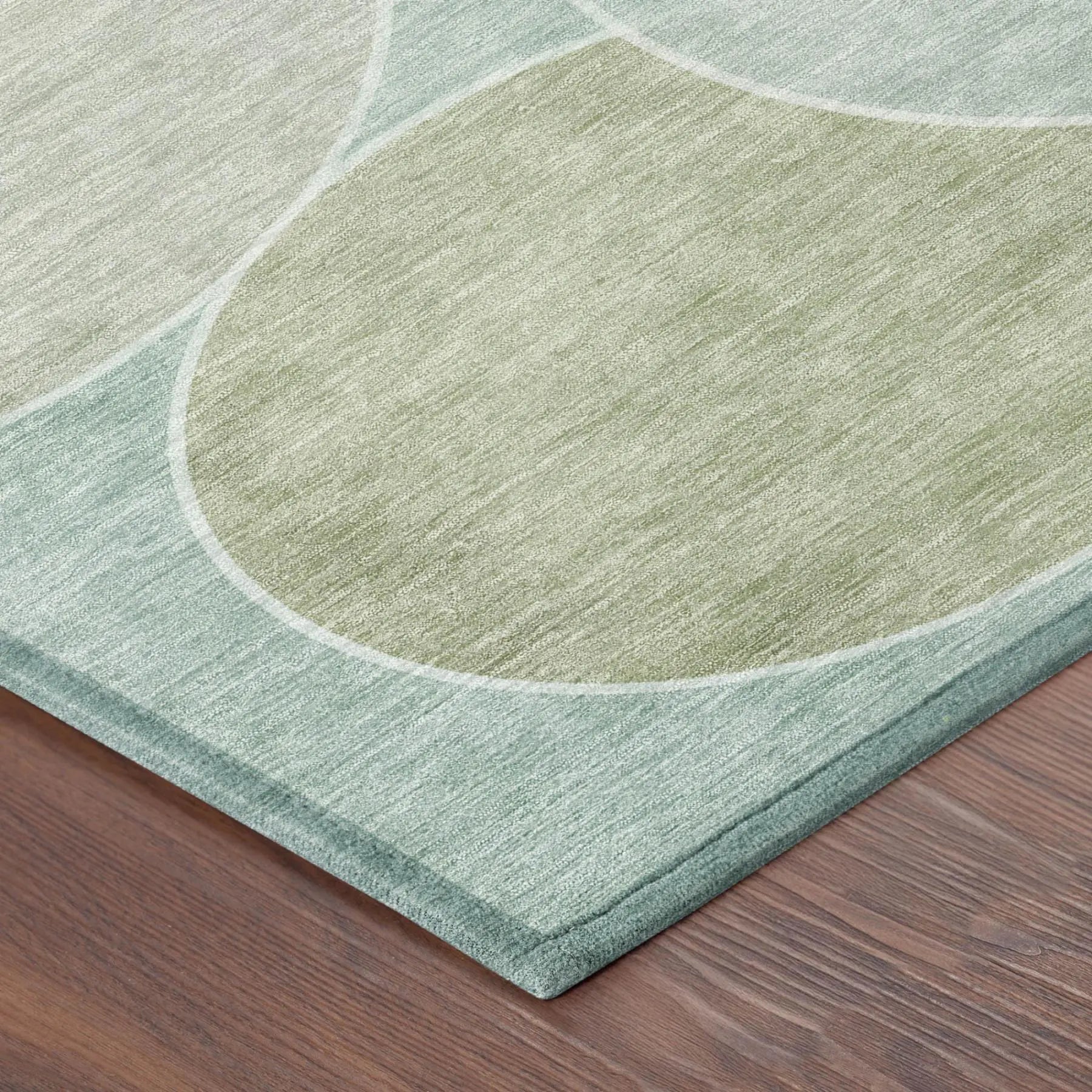 8' Turquoise And Teal Blue Round Geometric Washable Indoor Outdoor Area Rug Homeroots Outdoor