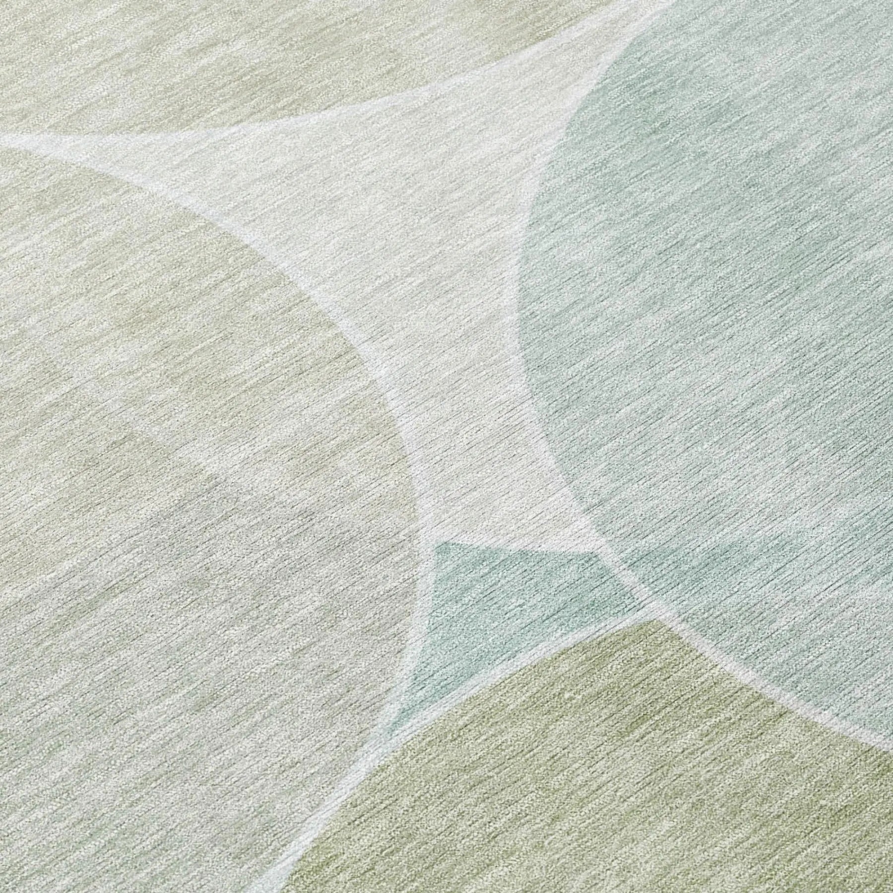 8' Turquoise And Teal Blue Round Geometric Washable Indoor Outdoor Area Rug Homeroots Outdoor