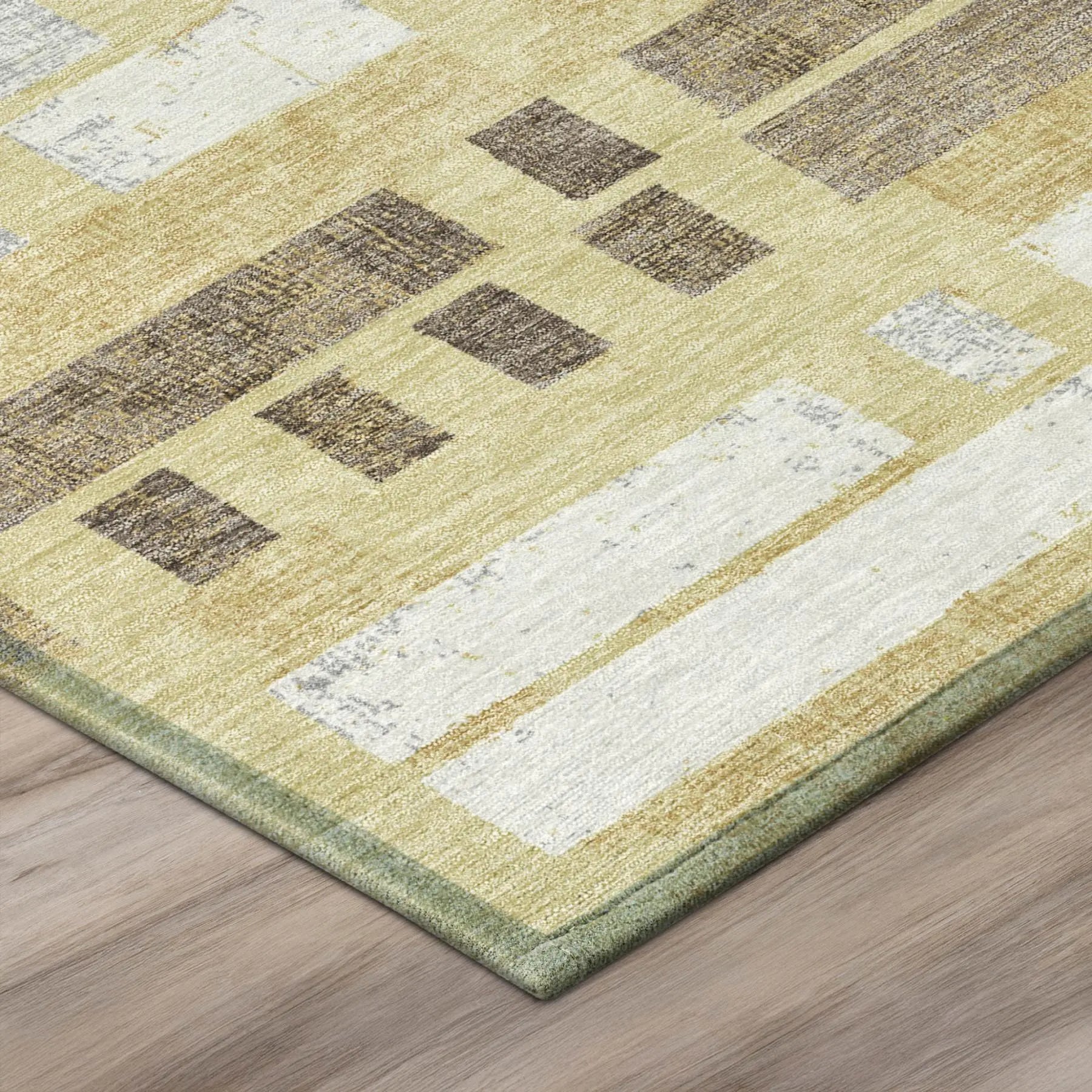 8' Wheat And Gold Round Striped Washable Indoor Outdoor Area Rug Homeroots Outdoor