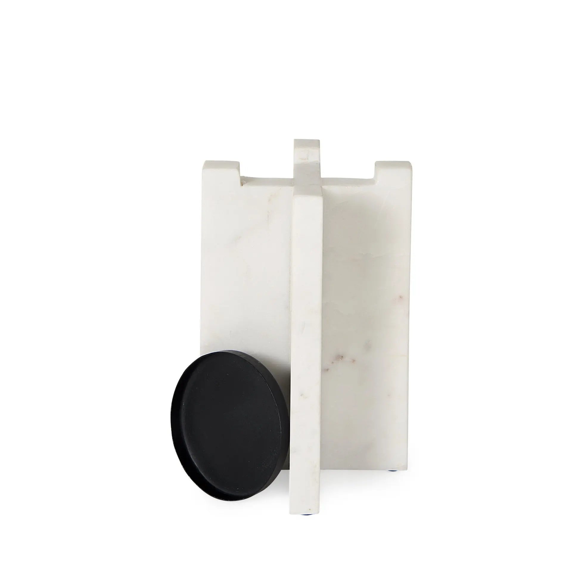 8" White Marble Tabletop Candle Holder Homeroots Home Decor