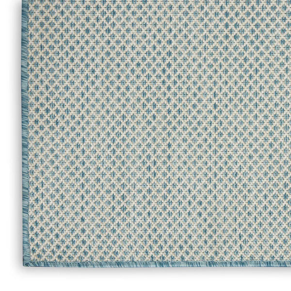 8' X 10' Aqua And Ivory Indoor Outdoor Area Rug Homeroots Outdoor