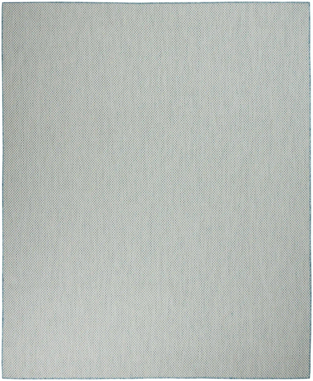 8' X 10' Aqua And Ivory Indoor Outdoor Area Rug Homeroots Outdoor