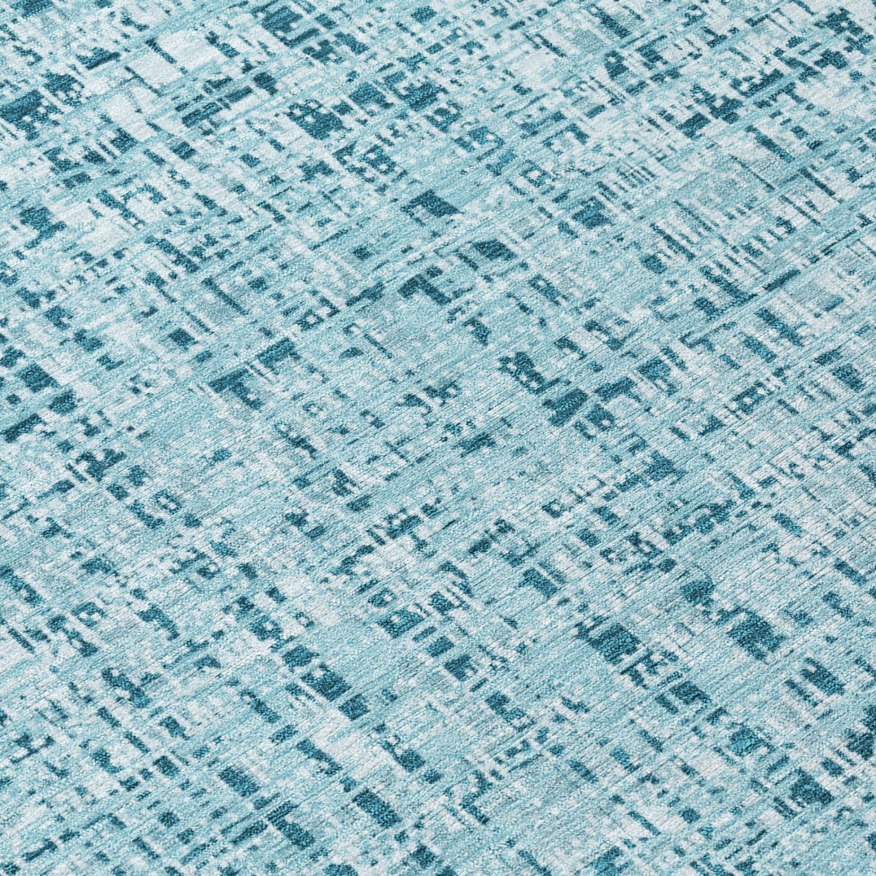 8' X 10' Aqua And Teal Blue Abstract Washable Indoor Outdoor Area Rug Homeroots Outdoor