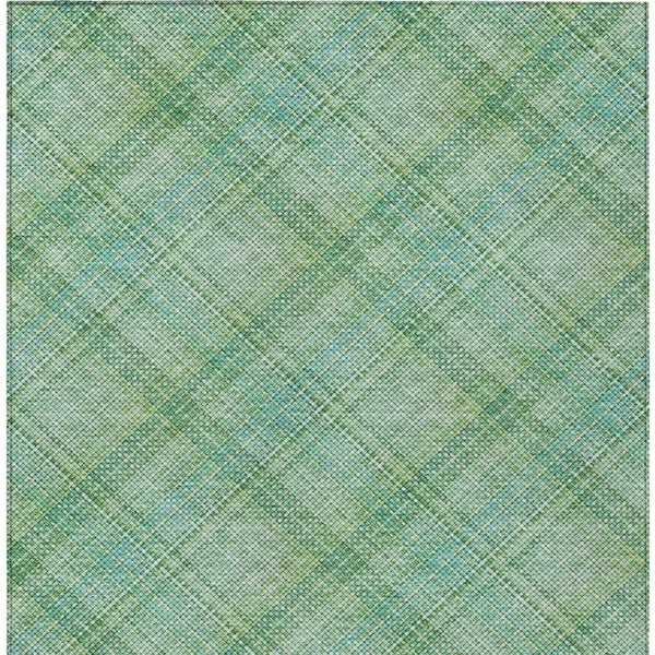 8' X 10' Aqua And Teal Blue Plaid Washable Indoor Outdoor Area Rug Homeroots Outdoor