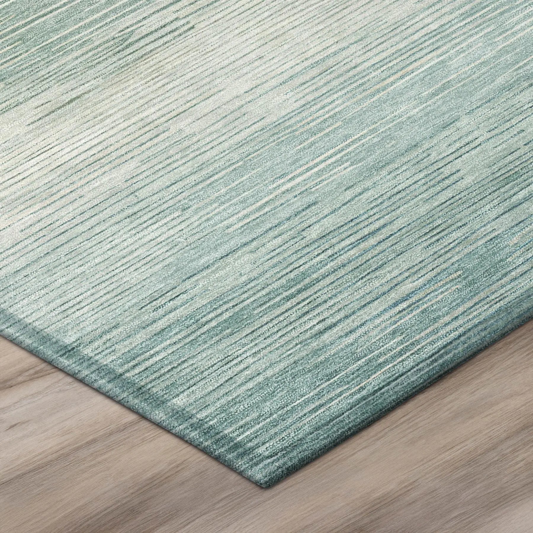 8' X 10' Aqua And Teal Blue Striped Washable Indoor Outdoor Area Rug Homeroots Outdoor