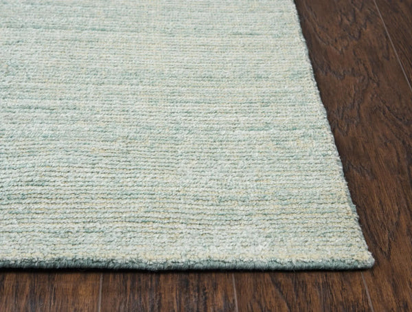 8' X 10' Aqua Green Silver And Ivory Wool Hand Loomed Area Rug Homeroots Home Decor