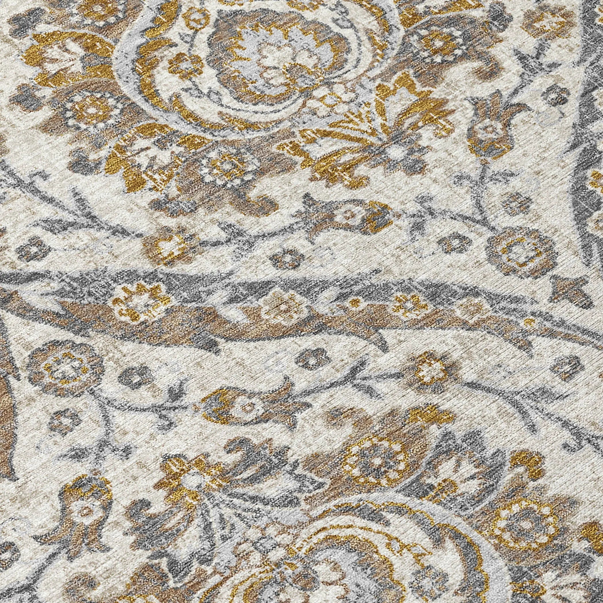 8' X 10' Beige And Blue Floral Washable Indoor Outdoor Area Rug Homeroots Outdoor