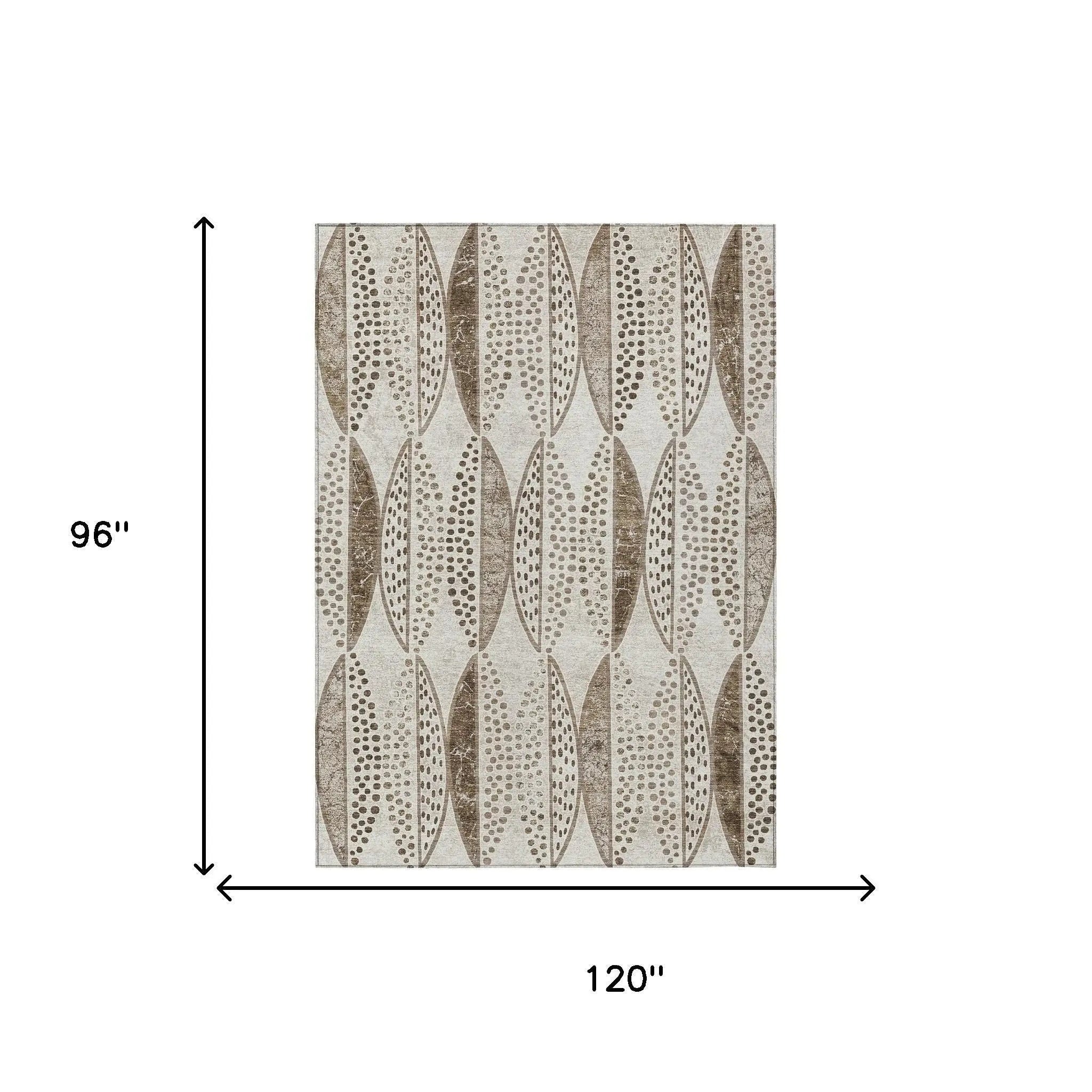 8' X 10' Beige And Blue Geometric Washable Indoor Outdoor Area Rug Homeroots Outdoor