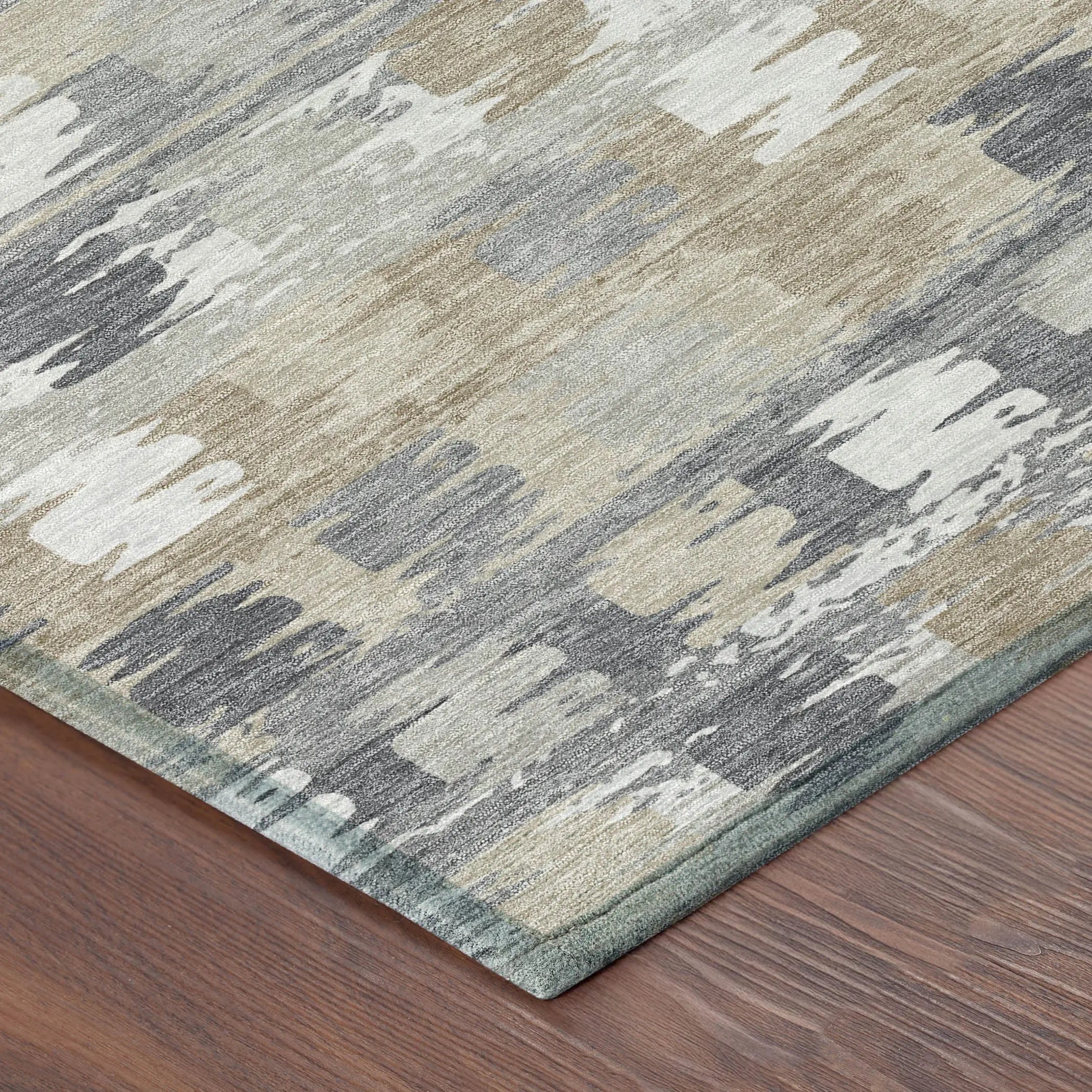 8' X 10' Beige And Brown Abstract Washable Indoor Outdoor Area Rug Homeroots Outdoor